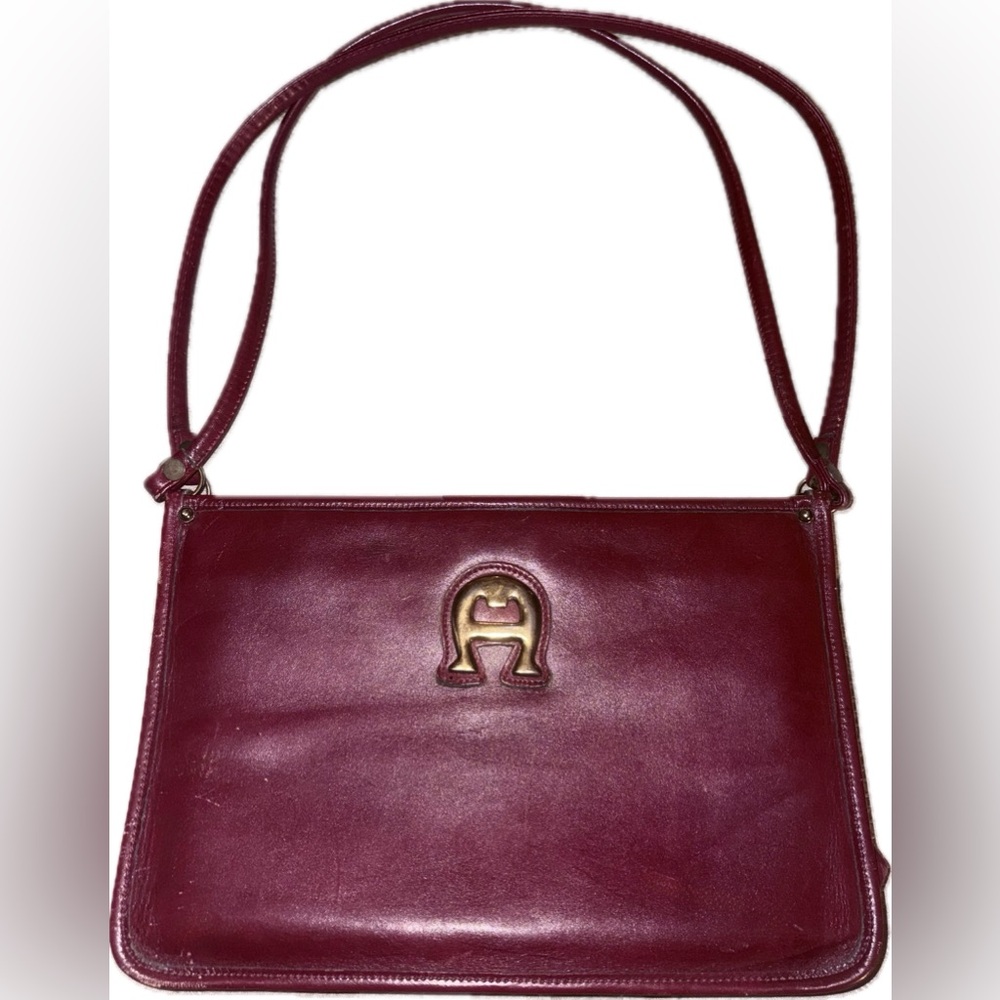 Vintage Etienne Aigner Shoulder Bag Purse Leather in Red